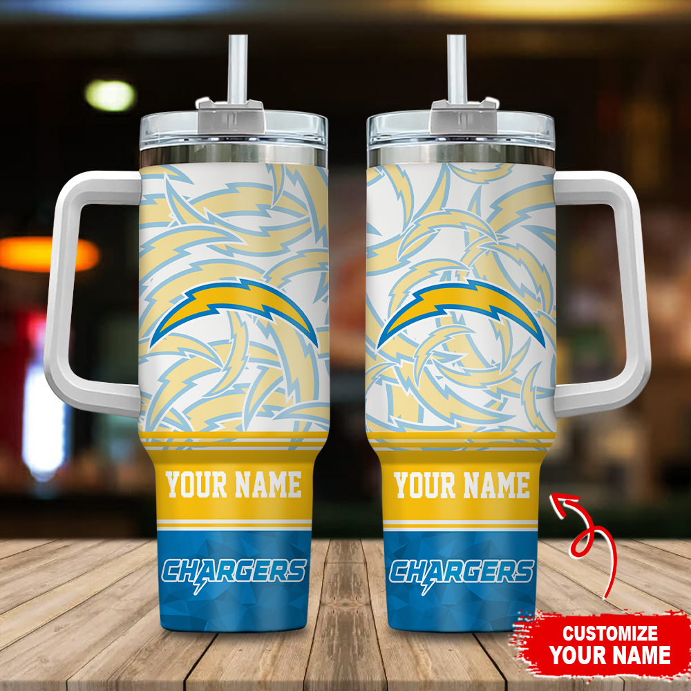 Los Angeles Chargers NFL Custom Stanley Quencher 40oz Stainless Steel Tumbler With Handle