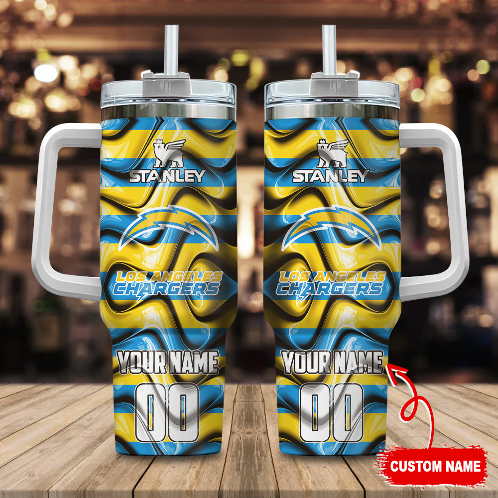 Los Angeles Chargers NFL Custom Stanley Quencher 40oz Stainless Steel Tumbler With Handle