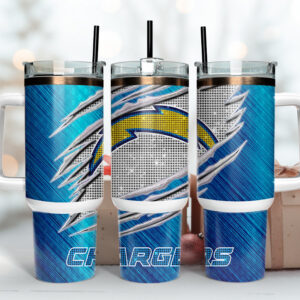 Los Angeles Chargers NFL Custom Stanley Quencher 40oz Stainless Steel Tumbler With Handle