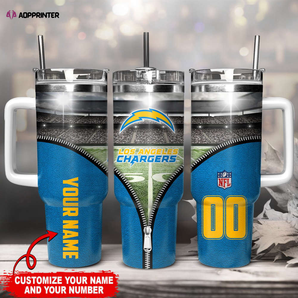 Los Angeles Chargers NFL Custom Stanley Quencher 40oz Stainless Steel Tumbler With Handle