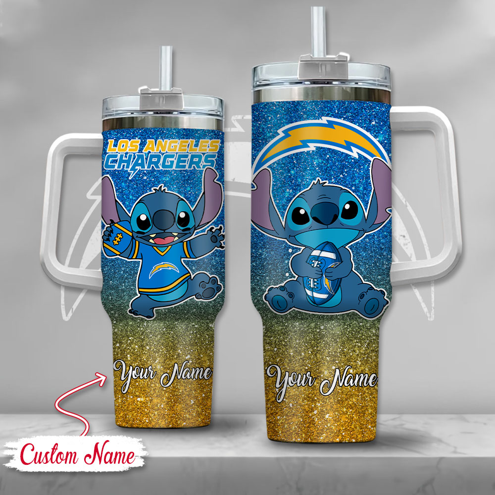 Los Angeles Chargers NFL Custom Stanley Quencher 40oz Stainless Steel Tumbler With Handle