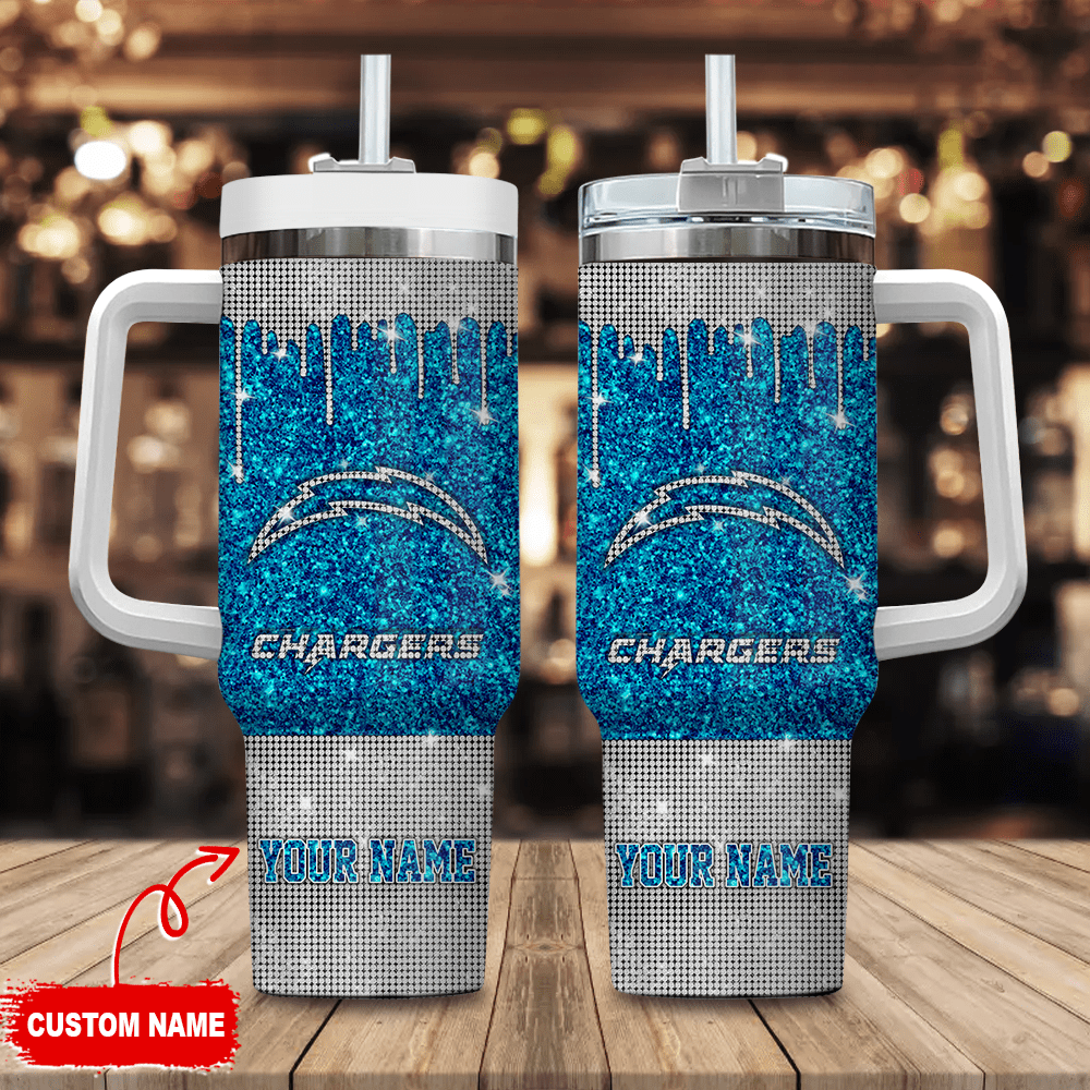 Los Angeles Chargers NFL Custom Stanley Quencher 40oz Stainless Steel Tumbler With Handle