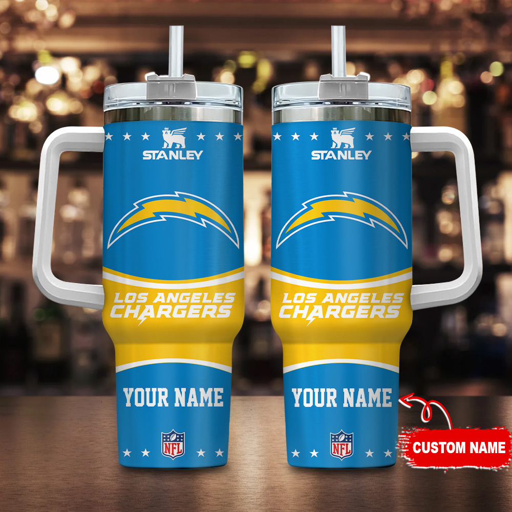 Los Angeles Chargers NFL Custom Stanley Quencher 40oz Stainless Steel Tumbler With Handle