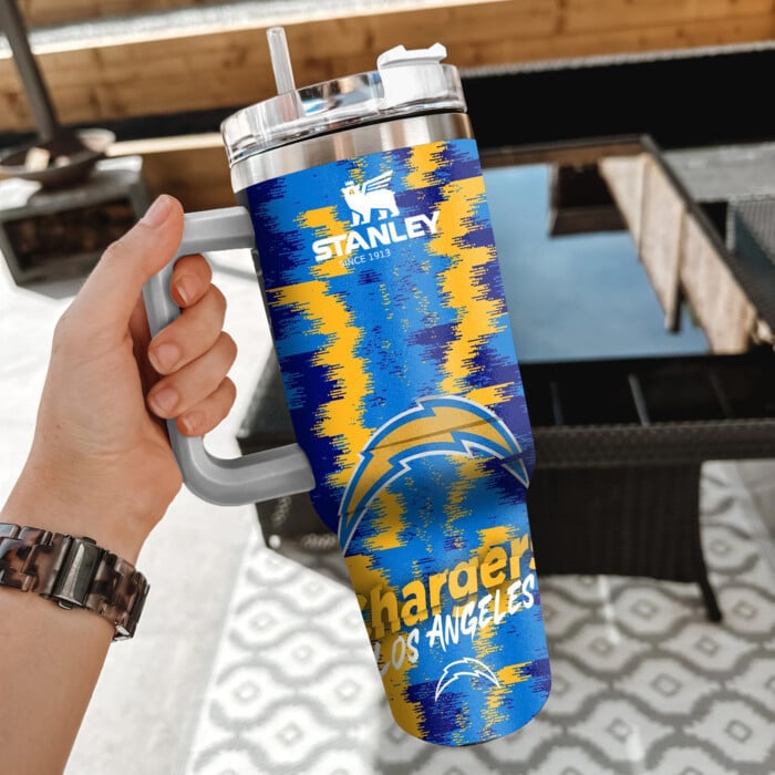 Los Angeles Chargers NFL Custom Stanley Quencher 40oz Stainless Steel Tumbler With Handle