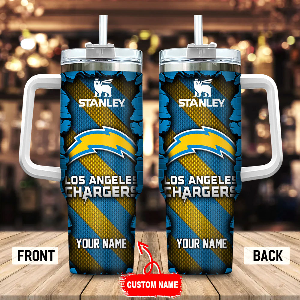 Los Angeles Chargers NFL Custom Stanley Quencher 40oz Stainless Steel Tumbler With Handle