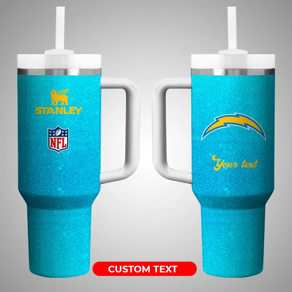 Los Angeles Chargers NFL Custom Stanley Quencher 40oz Stainless Steel Tumbler With Handle