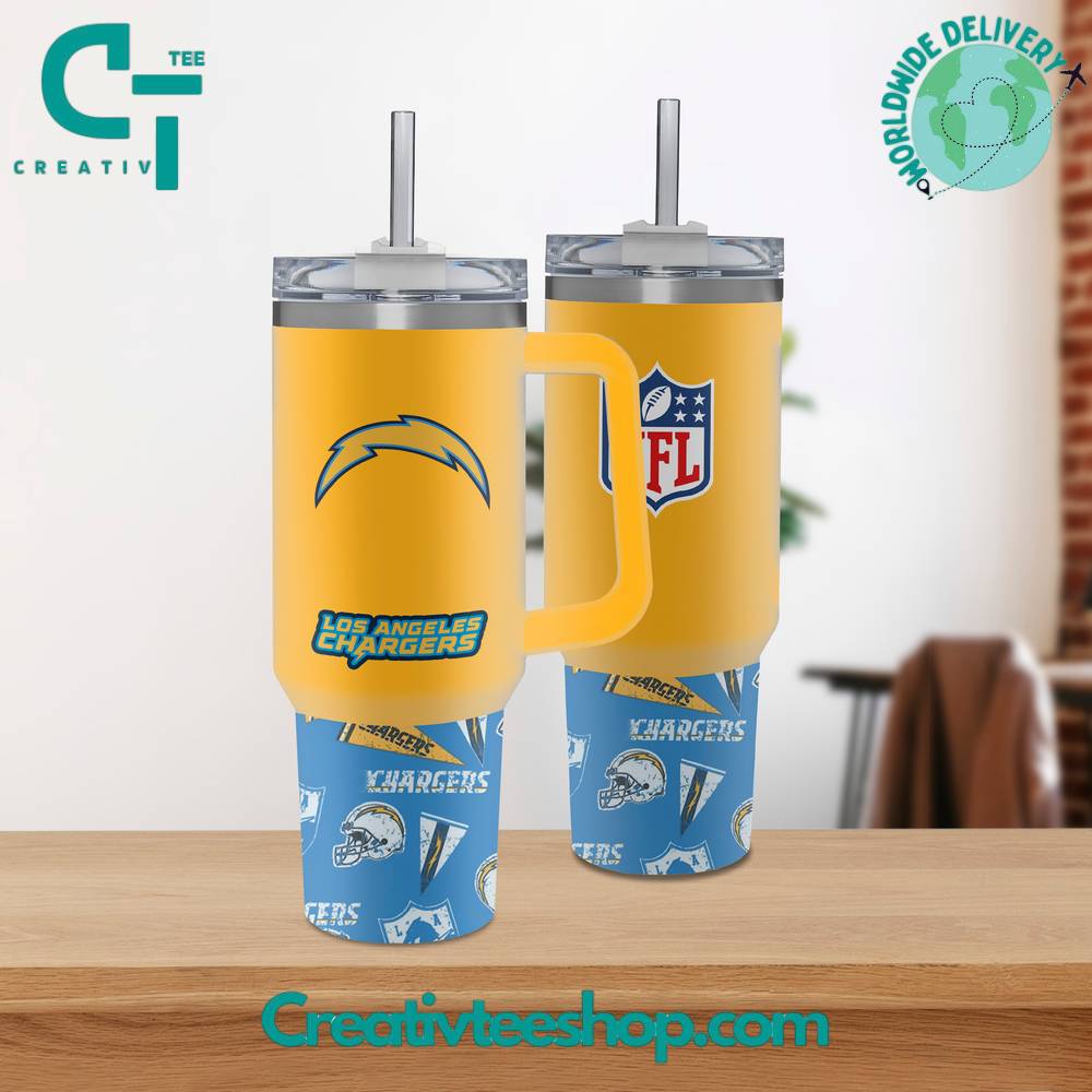 Los Angeles Chargers NFL Custom Stanley Quencher 40oz Stainless Steel Tumbler With Handle