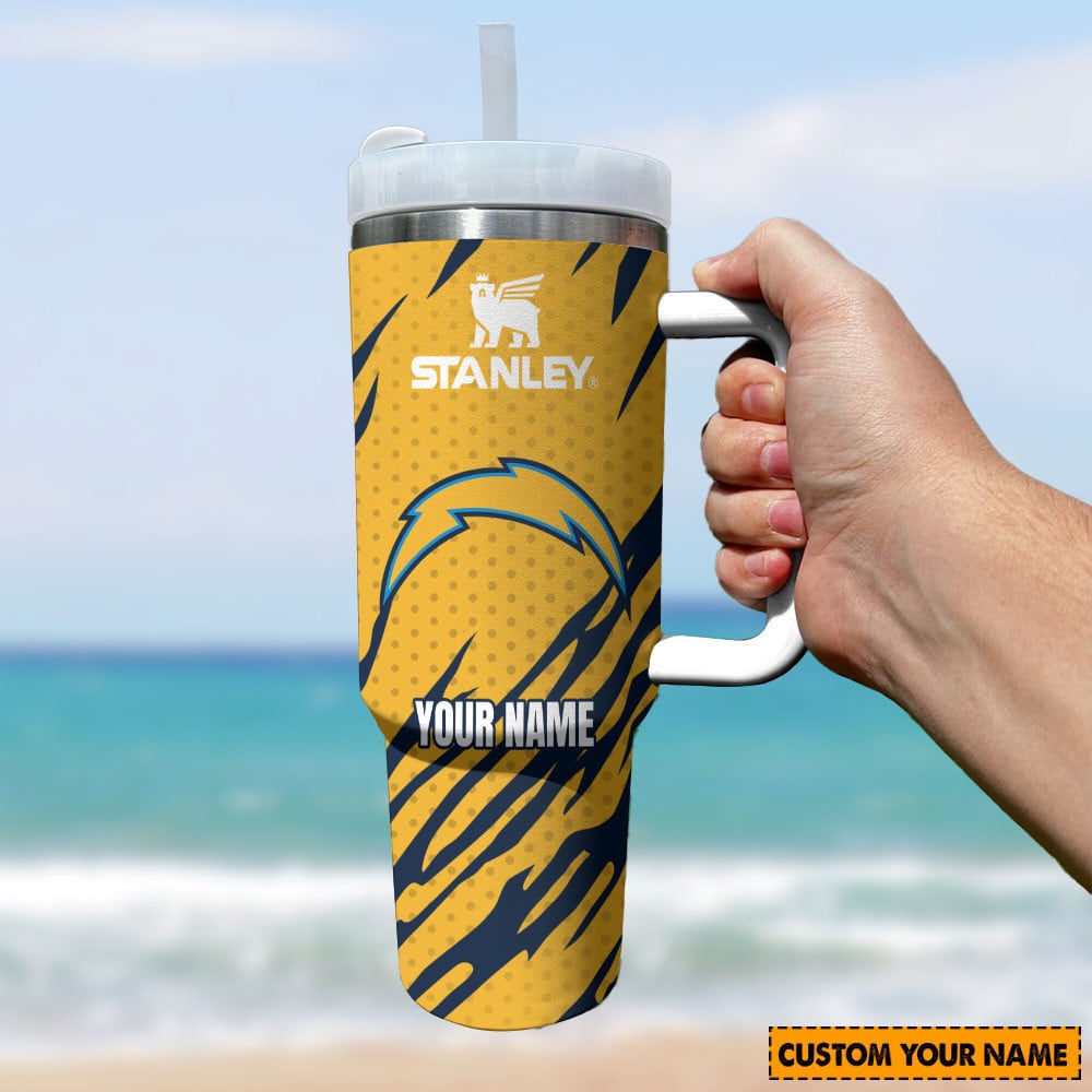 Los Angeles Chargers NFL Custom Stanley Quencher 40oz Stainless Steel Tumbler With Handle