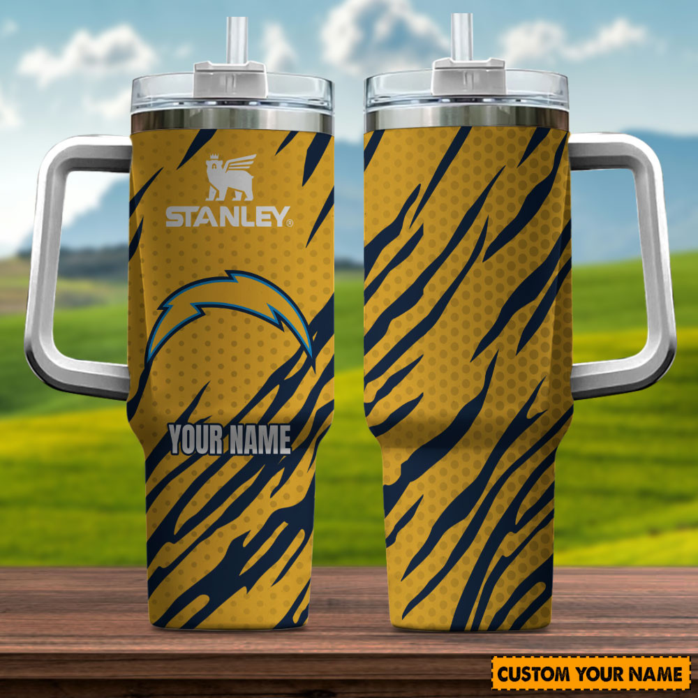 Los Angeles Chargers NFL Custom Stanley Quencher 40oz Stainless Steel Tumbler With Handle