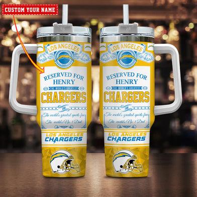 Los Angeles Chargers NFL Custom Stanley Quencher 40oz Stainless Steel Tumbler With Handle