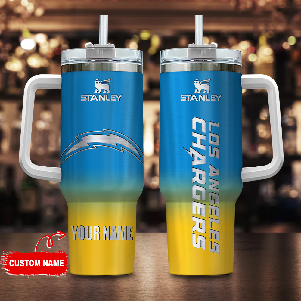 Los Angeles Chargers NFL Custom Stanley Quencher 40oz Stainless Steel Tumbler With Handle