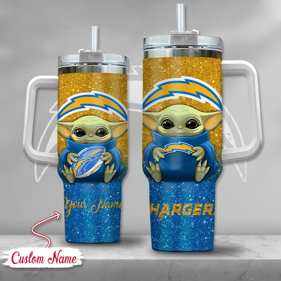 Los Angeles Chargers NFL Custom Stanley Quencher 40oz Stainless Steel Tumbler With Handle