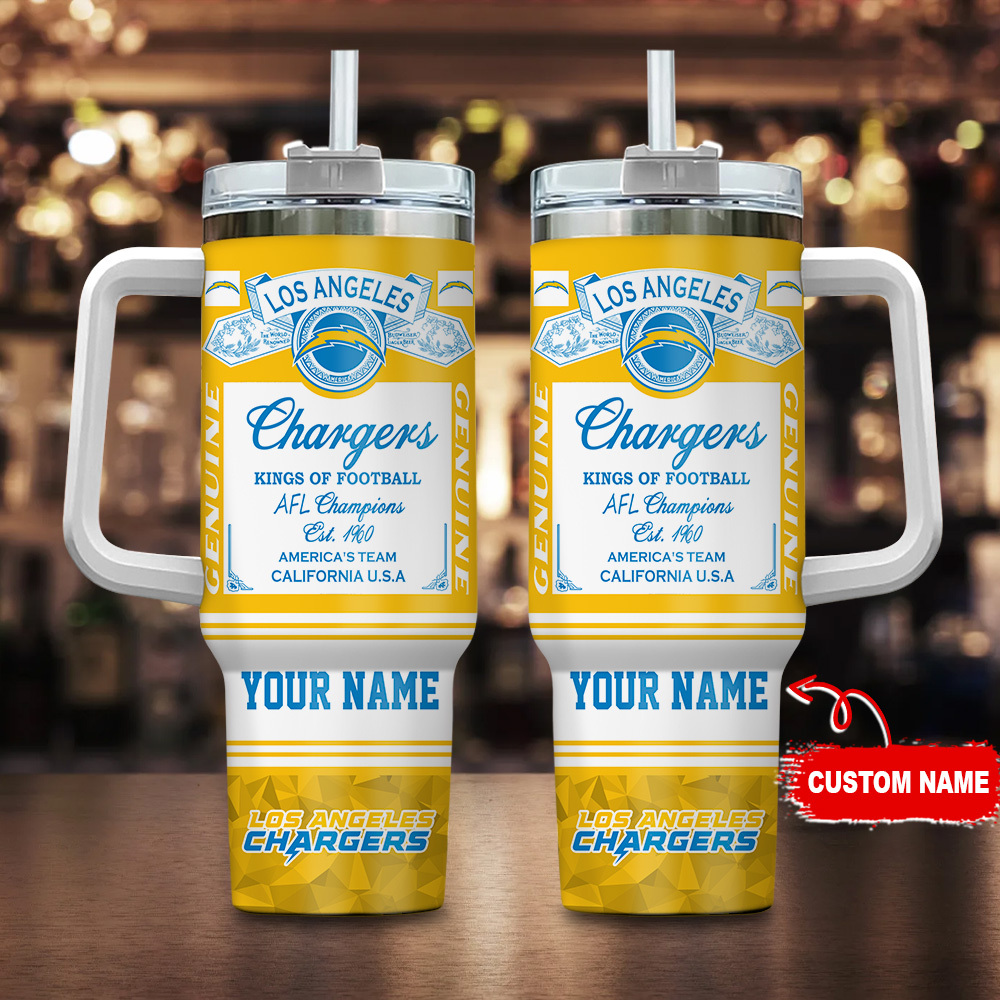 Los Angeles Chargers NFL Custom Stanley Quencher 40oz Stainless Steel Tumbler With Handle