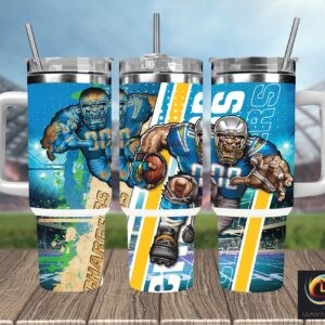 Los Angeles Chargers NFL Mascot Custom Stanley Quencher 40oz Stainless Steel Tumbler With Handle