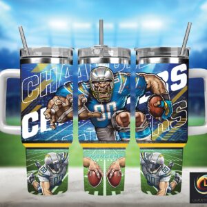 Los Angeles Chargers NFL Mascot Custom Stanley Quencher 40oz Stainless Steel Tumbler With Handle