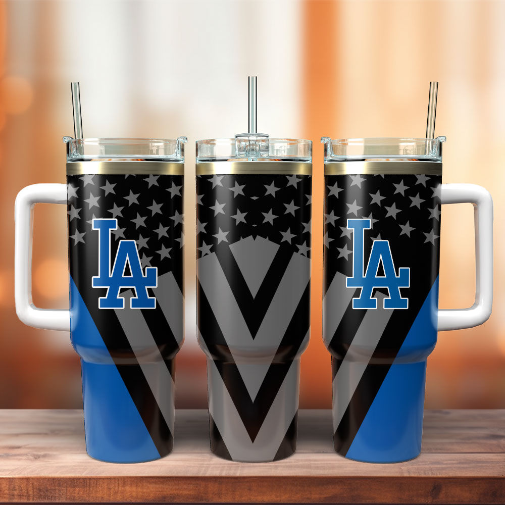 Los Angeles Dodgers Baseball MLB Custom Stanley Quencher 40oz Stainless Steel Tumbler With Handle