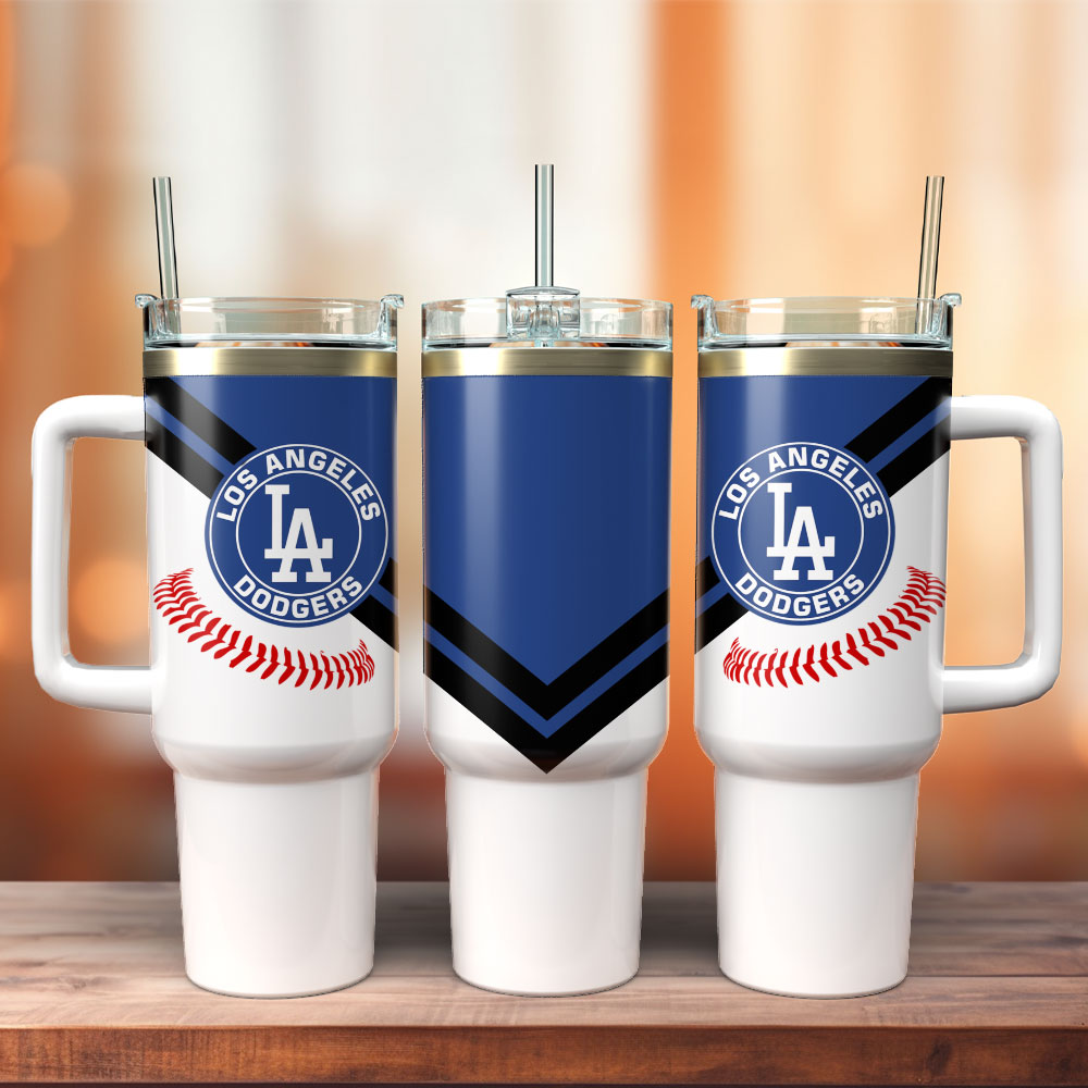 Los Angeles Dodgers Baseball MLB Sport Custom Stanley Quencher 40oz Stainless Steel Tumbler With Handle