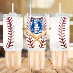 Los Angeles Dodgers MLB Custom Stanley Quencher 40oz Stainless Steel Tumbler With Handle