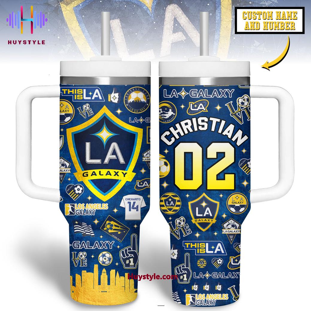 Los Angeles Galaxy Custom Stanley Quencher 40oz Stainless Steel Tumbler With Handle