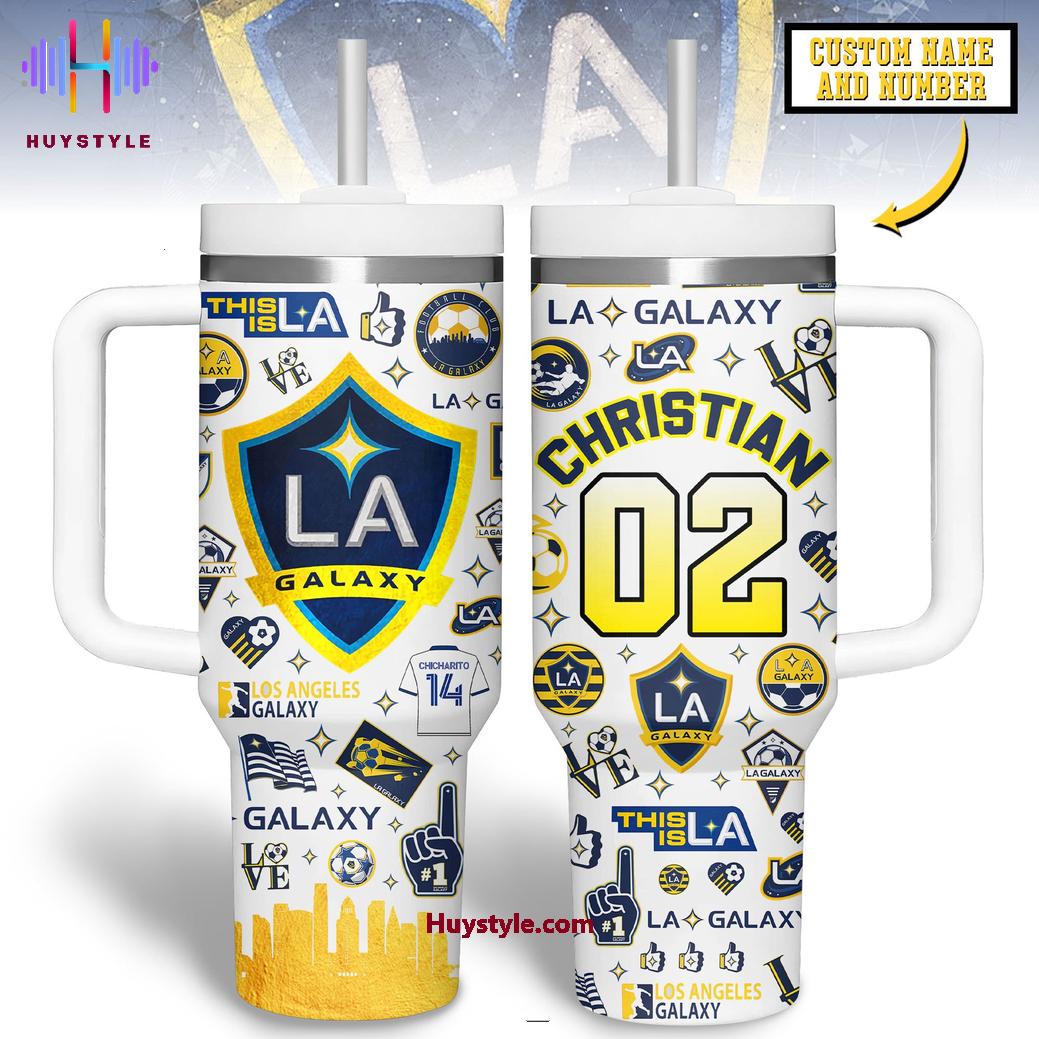 Los Angeles Galaxy Custom Stanley Quencher 40oz Stainless Steel Tumbler With Handle