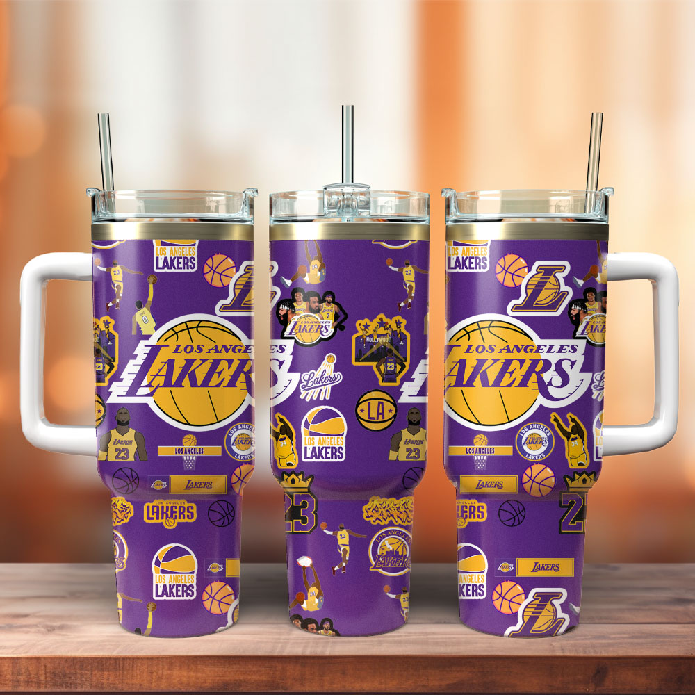 Los Angeles Lakers NBA Sport Custom Stanley Quencher 40oz Stainless Steel Tumbler With Handle