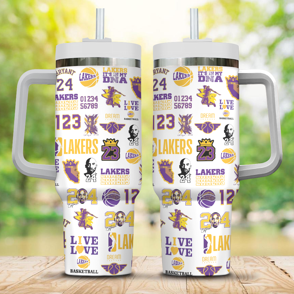 Los Angeles Lakers x Kobe Bryant NBA Custom Stanley Quencher 40oz Stainless Steel Tumbler With Handle