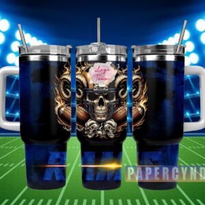 Los Angeles Rams Custom Stanley Quencher 40oz Stainless Steel Tumbler With Handle
