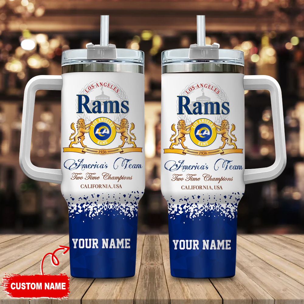 Los Angeles Rams NFL Champions Modelo Custom Stanley Quencher 40oz Stainless Steel Tumbler With Handle