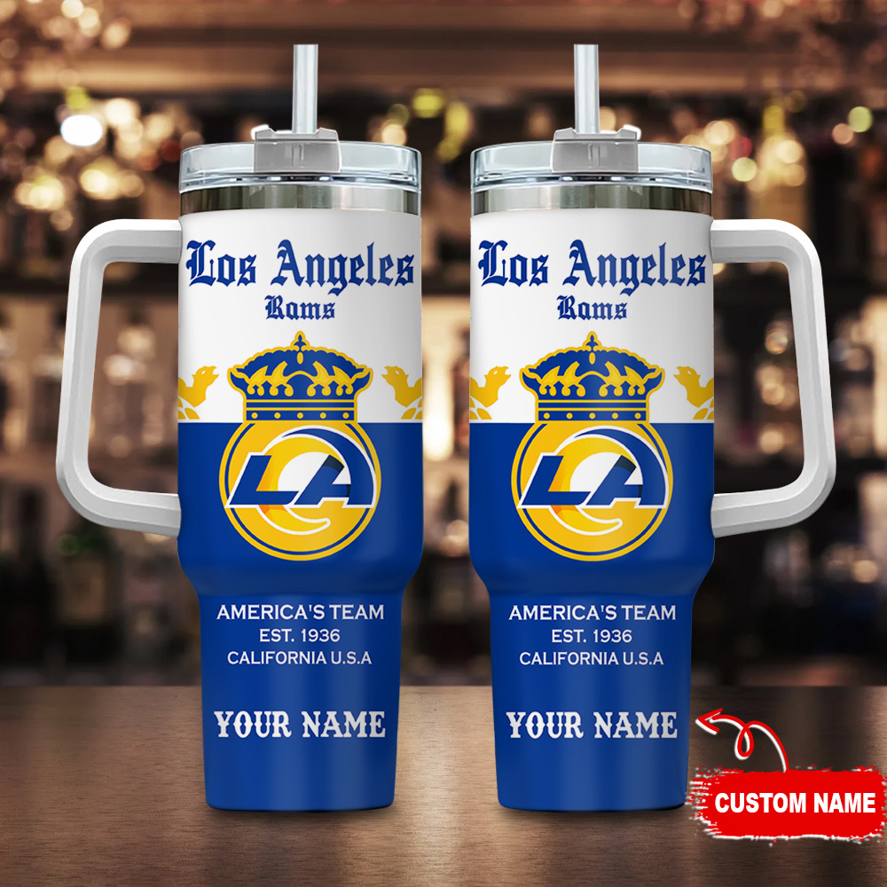 Los Angeles Rams NFL Corona Extra Custom Stanley Quencher 40oz Stainless Steel Tumbler With Handle