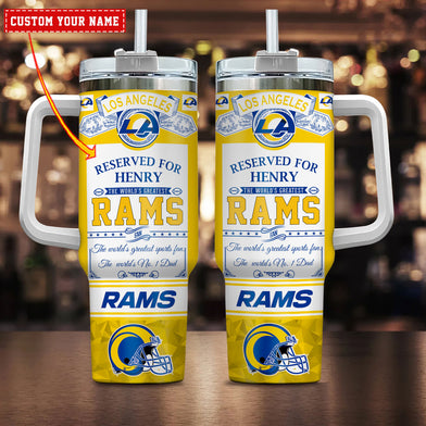 Los Angeles Rams NFL Custom Stanley Quencher 40oz Stainless Steel Tumbler With Handle