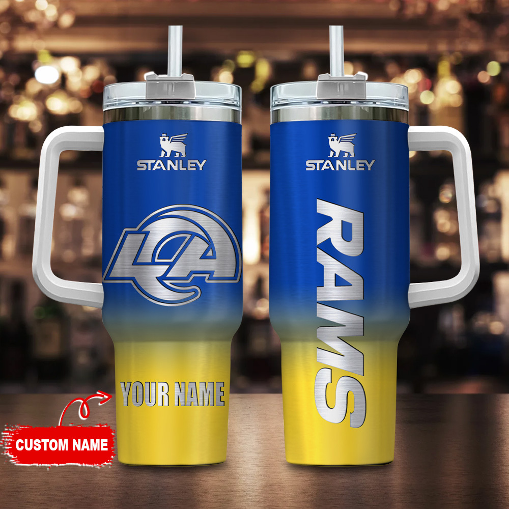 Los Angeles Rams NFL Custom Stanley Quencher 40oz Stainless Steel Tumbler With Handle