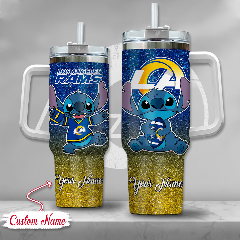 Los Angeles Rams NFL Custom Stanley Quencher 40oz Stainless Steel Tumbler With Handle