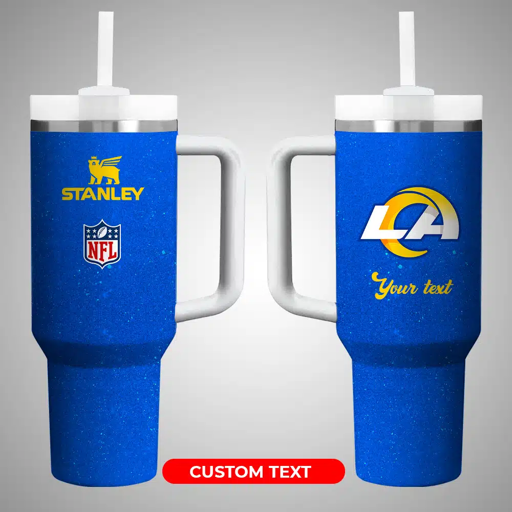 Los Angeles Rams NFL Custom Stanley Quencher 40oz Stainless Steel Tumbler With Handle