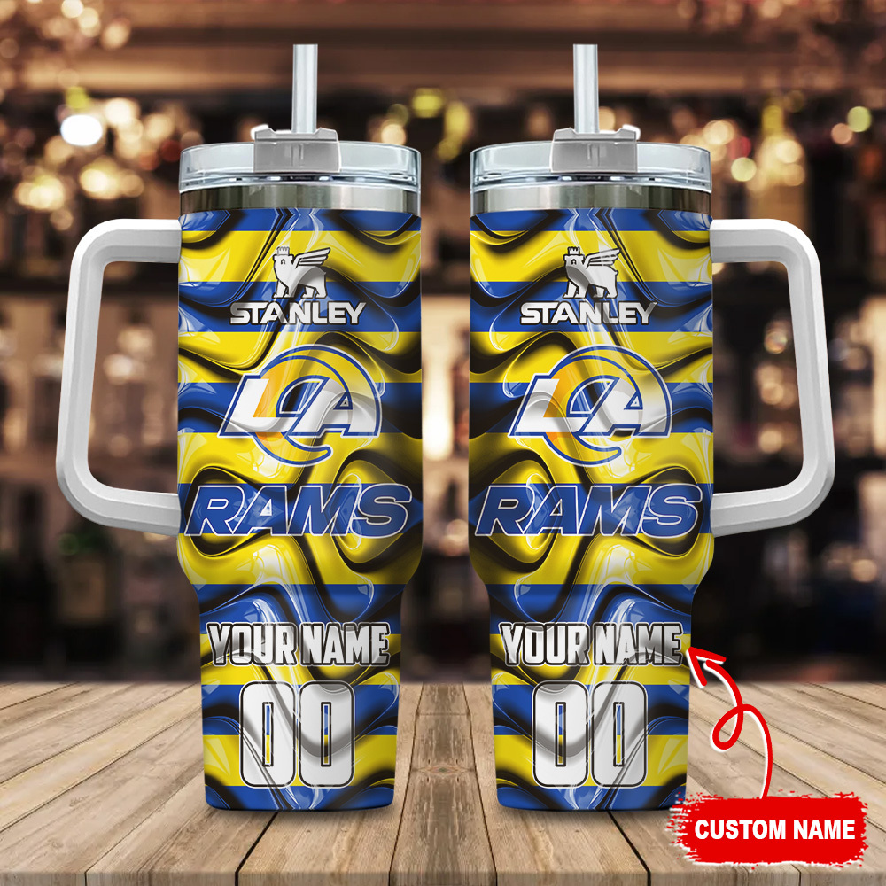 Los Angeles Rams NFL Custom Stanley Quencher 40oz Stainless Steel Tumbler With Handle