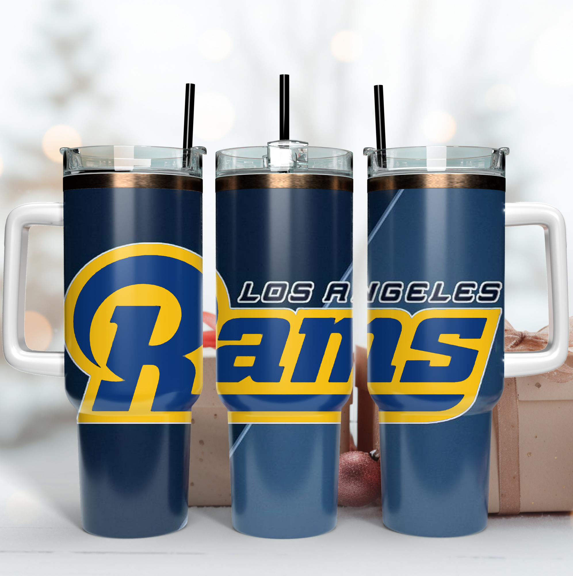 Los Angeles Rams NFL Custom Stanley Quencher 40oz Stainless Steel Tumbler With Handle