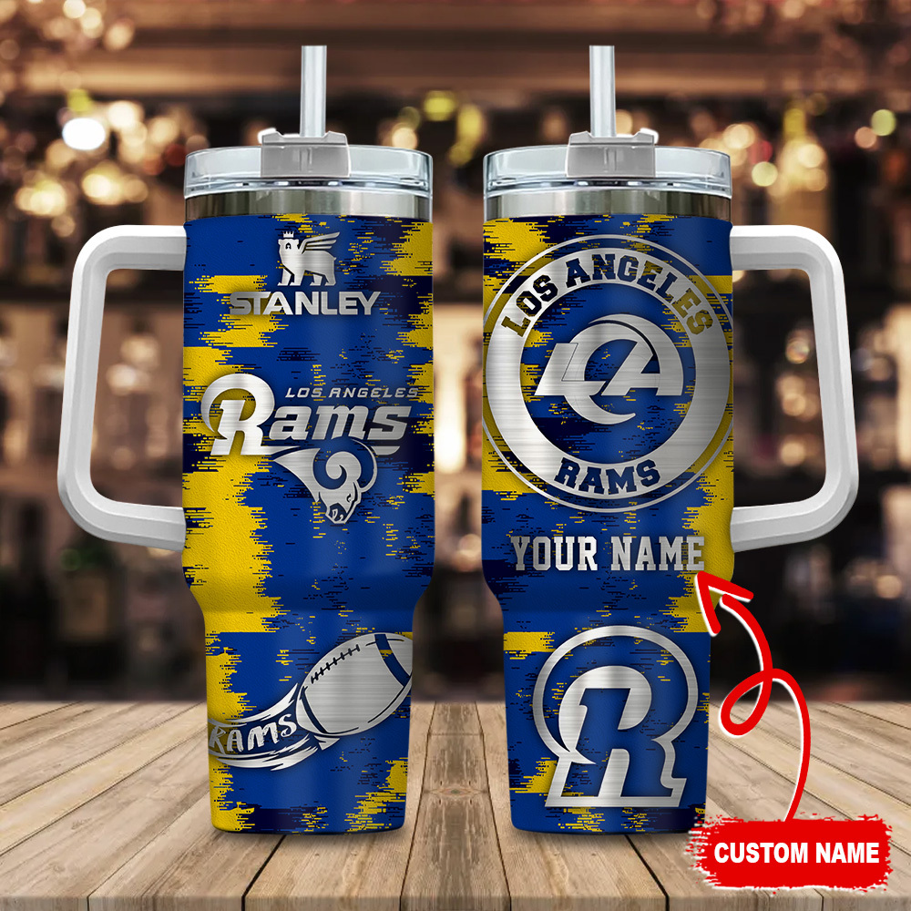 Los Angeles Rams NFL Custom Stanley Quencher 40oz Stainless Steel Tumbler With Handle