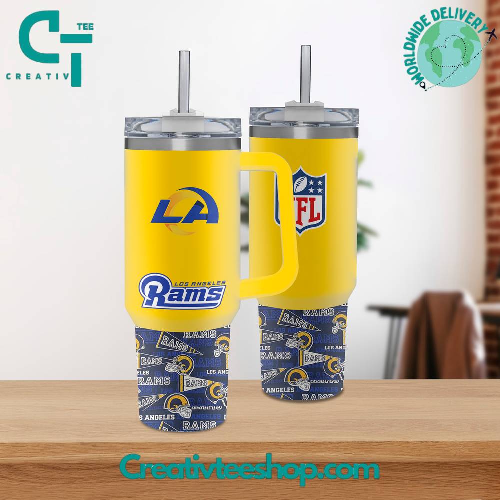Los Angeles Rams NFL Custom Stanley Quencher 40oz Stainless Steel Tumbler With Handle