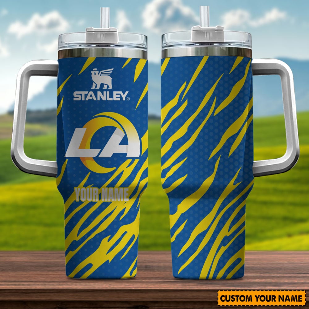 Los Angeles Rams NFL Custom Stanley Quencher 40oz Stainless Steel Tumbler With Handle