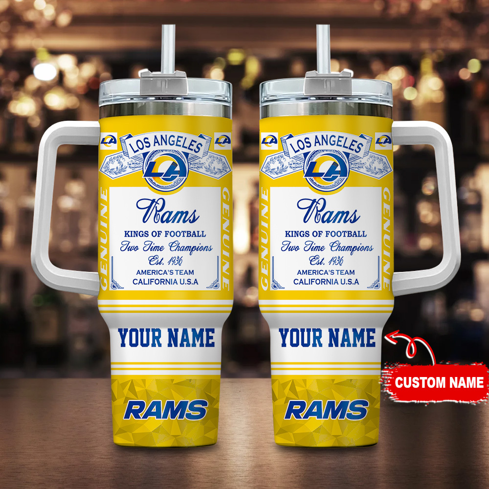 Los Angeles Rams NFL Custom Stanley Quencher 40oz Stainless Steel Tumbler With Handle