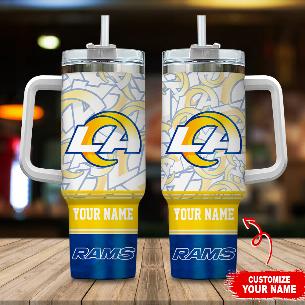 Los Angeles Rams NFL Custom Stanley Quencher 40oz Stainless Steel Tumbler With Handle