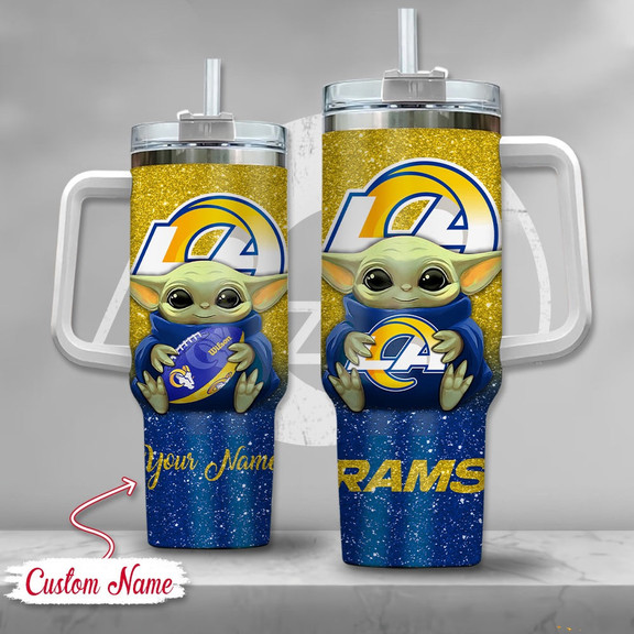 Los Angeles Rams NFL Custom Stanley Quencher 40oz Stainless Steel Tumbler With Handle