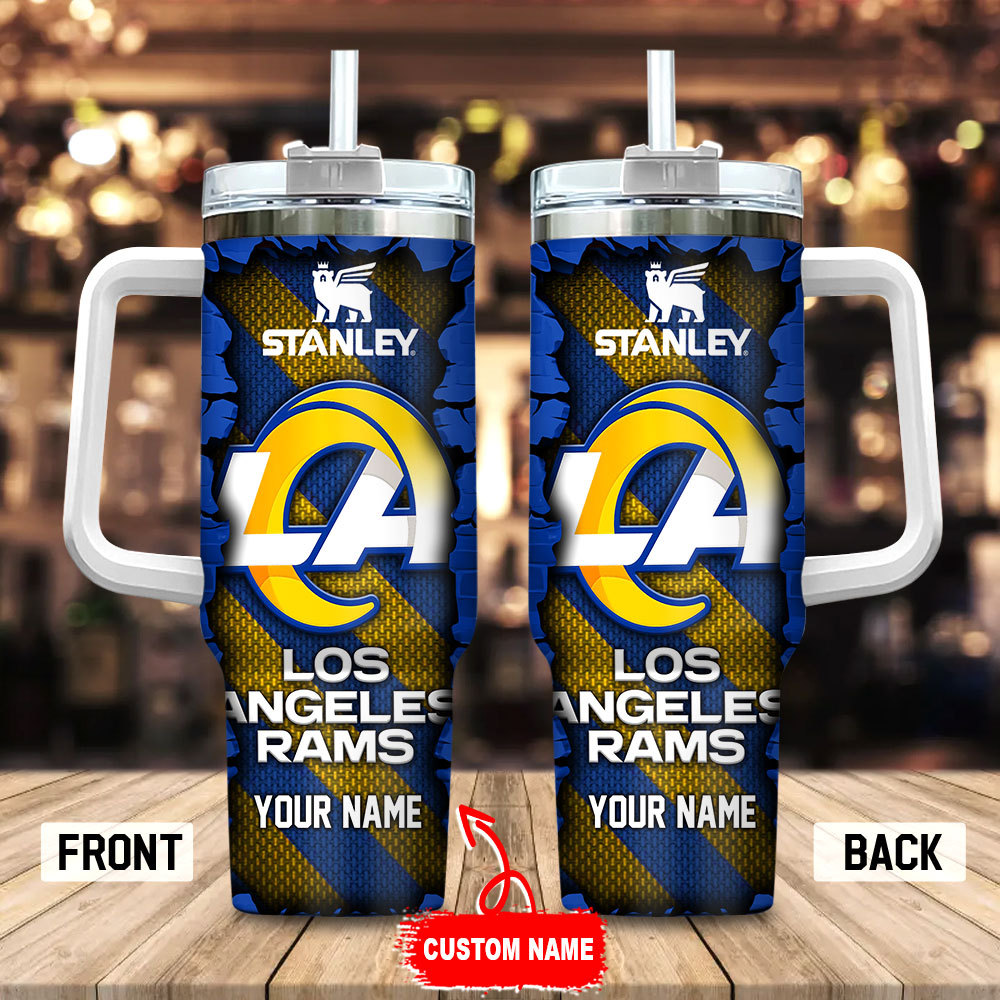 Los Angeles Rams NFL Custom Stanley Quencher 40oz Stainless Steel Tumbler With Handle