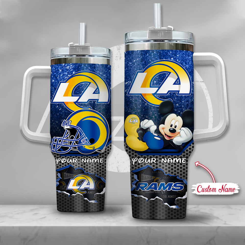 Los Angeles Rams NFL Custom Stanley Quencher 40oz Stainless Steel Tumbler With Handle