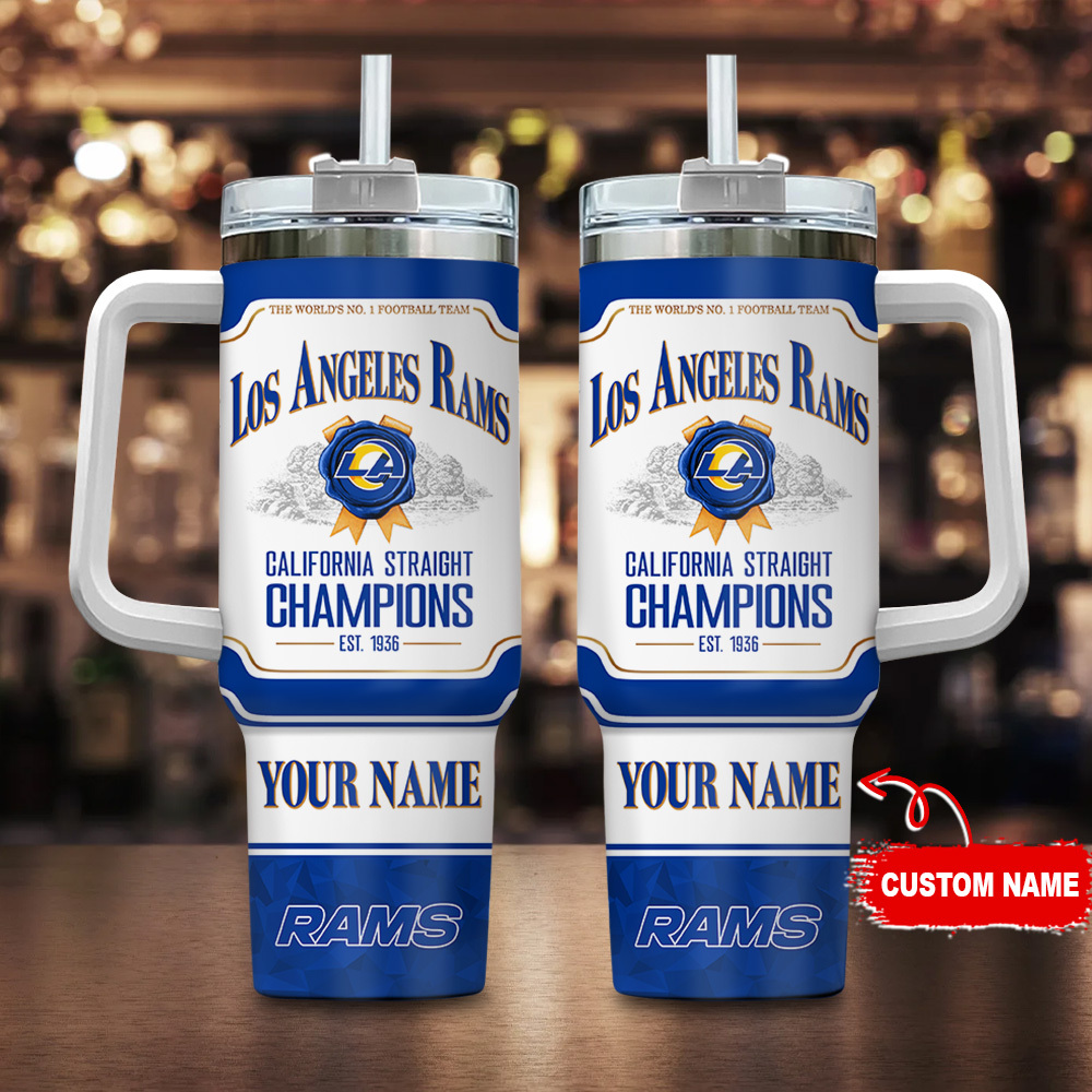 Los Angeles Rams NFL Jim Beam Custom Stanley Quencher 40oz Stainless Steel Tumbler With Handle