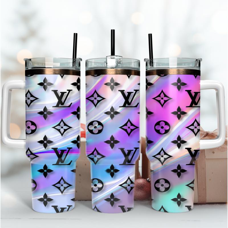 Louis Vuitton LV Wave Pattern 3D Custom Stanley Quencher 40oz Stainless Steel Tumbler With Handle