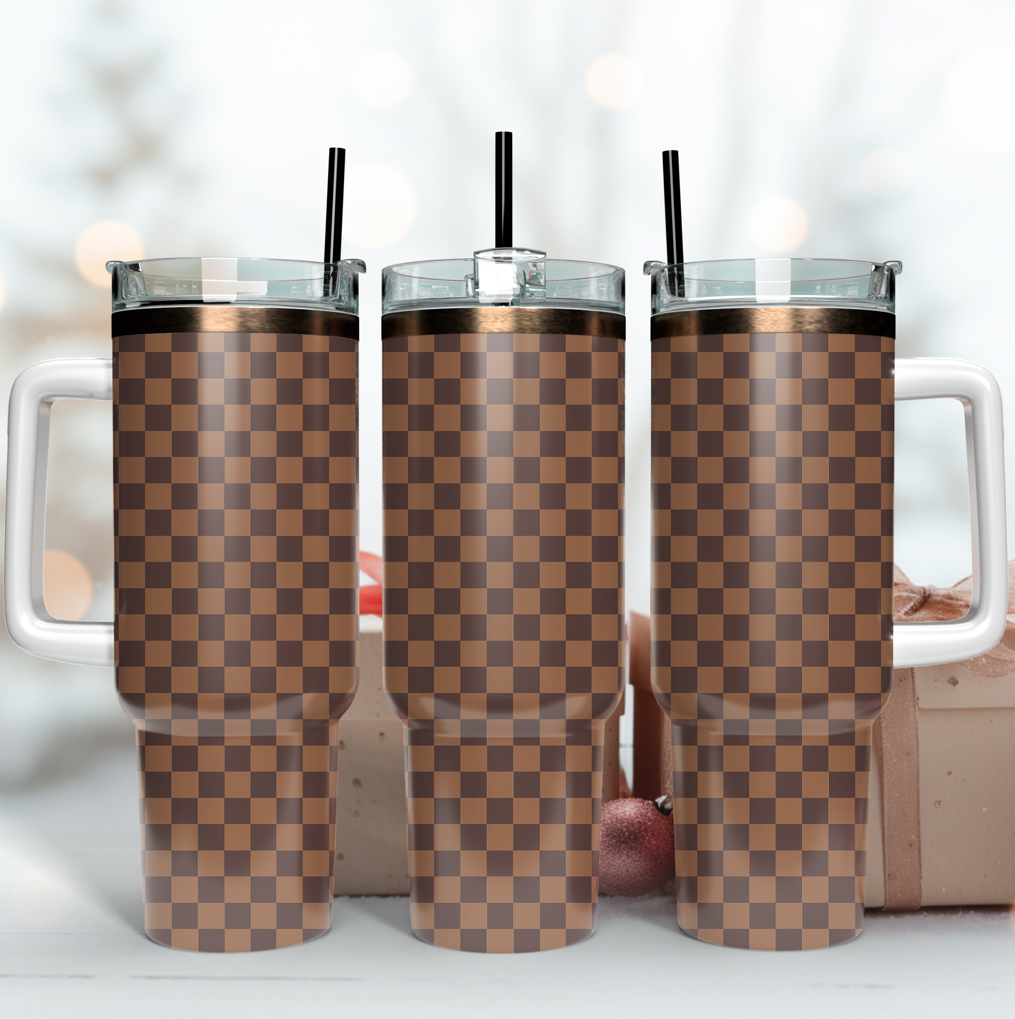 Louis Vuitton Pattern Custom Stanley Quencher 40oz Stainless Steel Tumbler With Handle