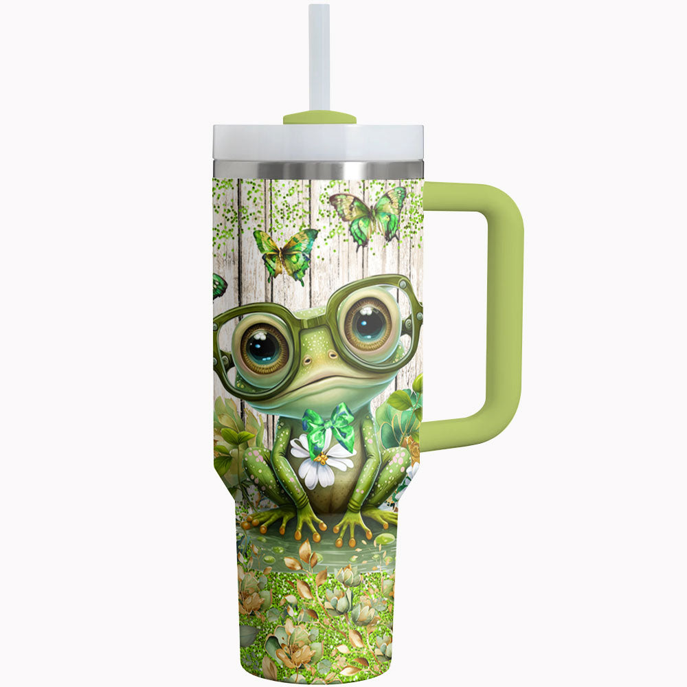 Lucky Frog Custom Stanley Quencher 40oz Stainless Steel Tumbler With Handle