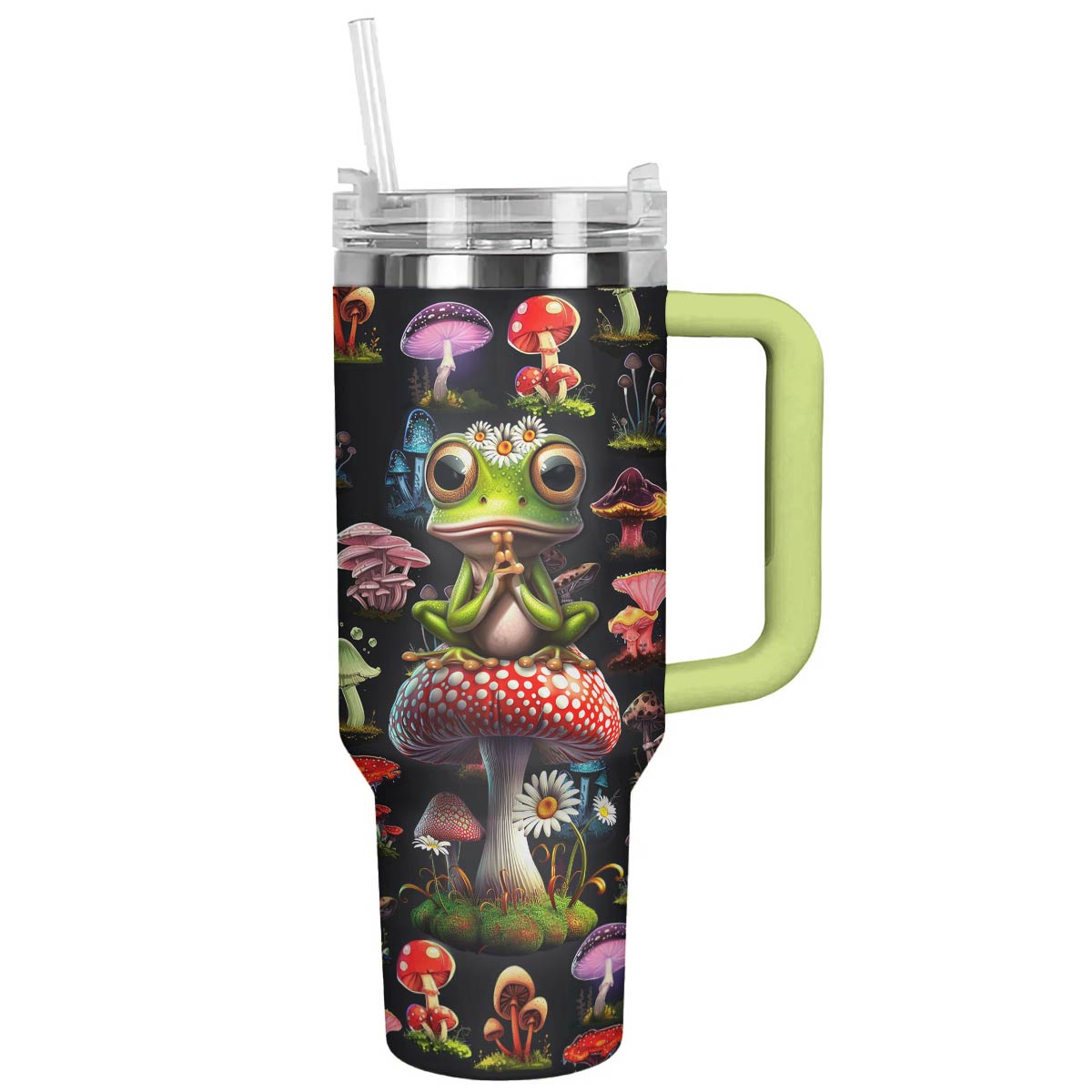 Lucky Frog Custom Stanley Quencher 40oz Stainless Steel Tumbler With Handle