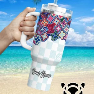 LV Brand Custom Stanley Quencher 40oz Stainless Steel Tumbler With Handle