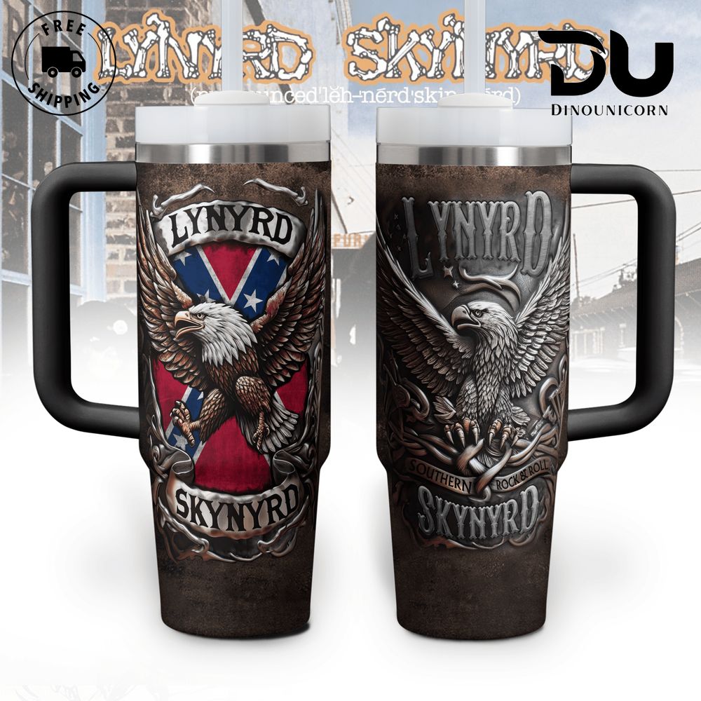 Lynyrd Skynyrd Music Custom Stanley Quencher 40oz Stainless Steel Tumbler With Handle